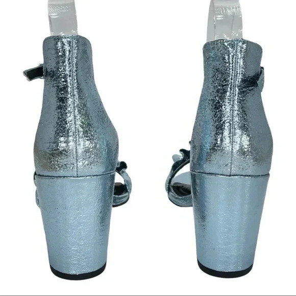 Kenneth Cole Reaction Rise Ruffle Metallic Storm Womens Heels Size 8M - Picture 6 of 16